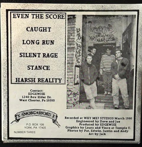 Edgewise – Silent Rage (Vinyl, 7", 33 ⅓ RPM, Red '90 Tour Version W/ White/Black Cover, 1990, Smorgasbord Records NUMBER THREE) - Maple City Music