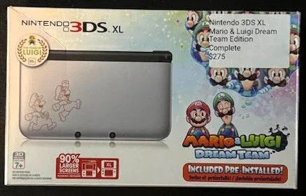 Nintendo 3DS XL, Silver - Mario & Luigi Dream Team Limited Edition (Used)