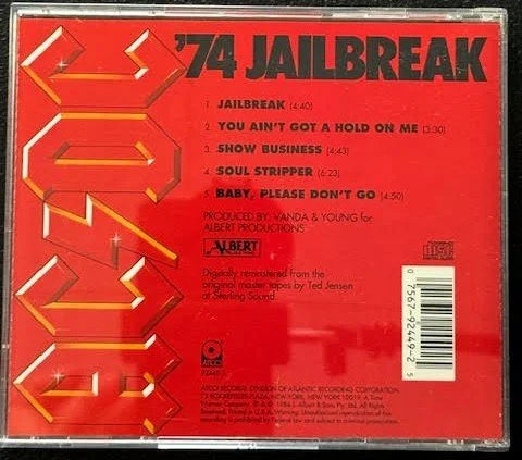 AC/DC – '74 Jailbreak (CD, EP, Compilation, Reissue, Remastered, 1994, ATCO Records 92449-2)