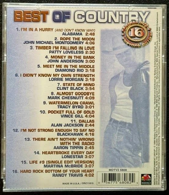 Best Of Country – Original Hits (CD, 1998, Madacy Entertainment MDTV2 6808)