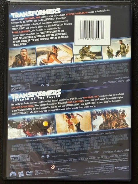 Transformers / Transformers: Revenge of the Fallen – 2 Movie Collection (Used)