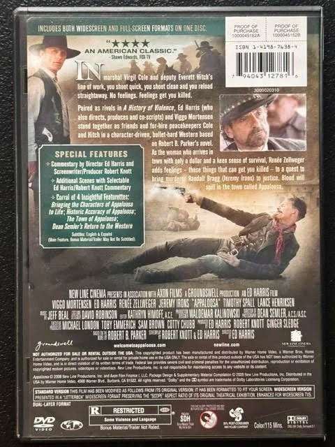 Appaloosa (DVD, 2008, New Line Cinema / Warner Bros.)
