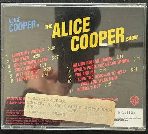 Alice Cooper – The Alice Cooper Show (CD, Album, Club Edition, Reissue, Repress, Warner Bros. Records 3138-2) - Maple City Music