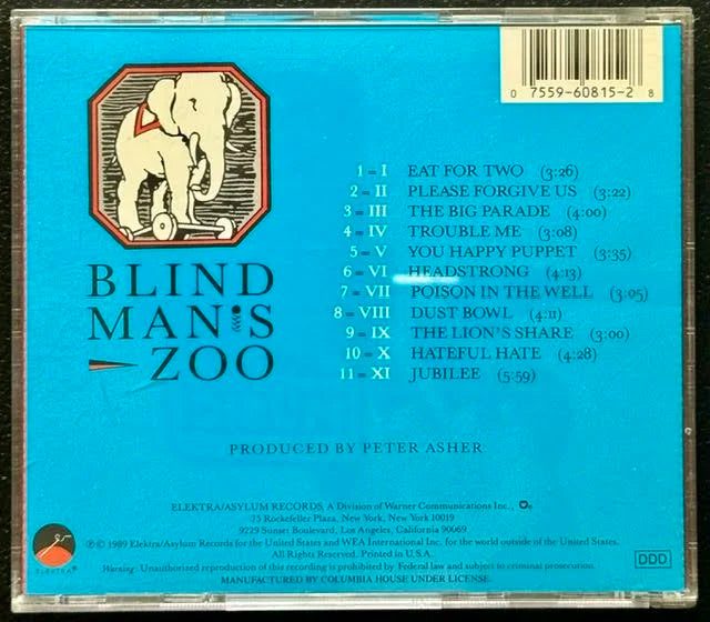 10,000 Maniacs – Blind Man's Zoo (CD, 1989, Elektra 9 60815-2)