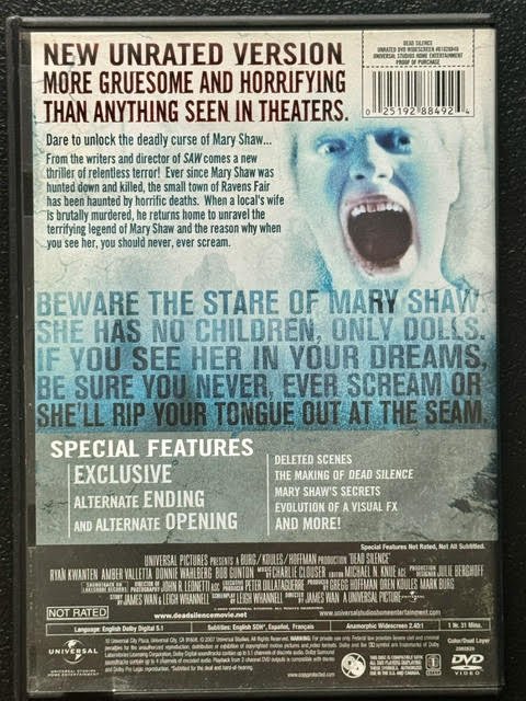 Dead Silence – Unrated Edition (DVD, Unrated Edition, 2007, Universal Pictures)