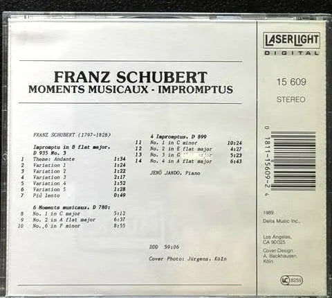 Franz Schubert – Moments Musicaux • Impromptus (CD, 1989, LaserLight Digital 15 609)