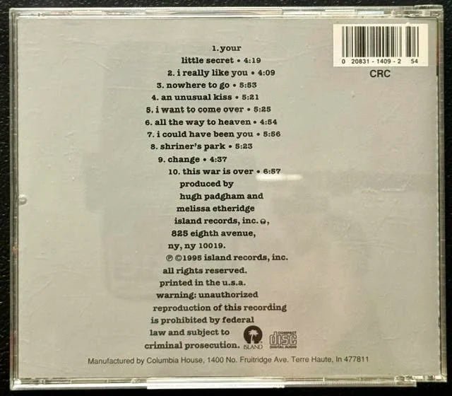 Melissa Etheridge – Your Little Secret (CD, 1995, Island I2 24154, Club Edition) - Maple City Music