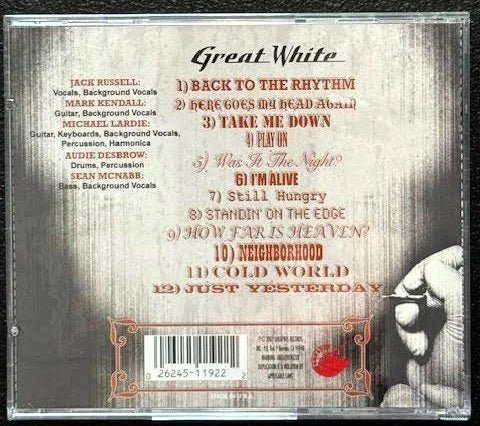 Great White – Back To The Rhythm (CD, 2007, Shrapnel Records SH-1192-2) - Maple City Music