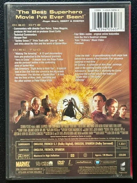 Spider-Man 2 – Special Edition (DVD, 2004, Columbia Pictures / Sony Pictures)