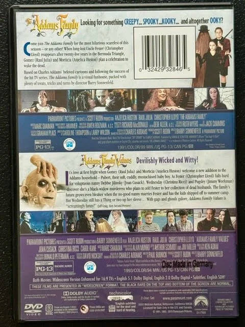 The Addams Family / Addams Family Values – 2-Movie Collection (DVD, Paramount Pictures)