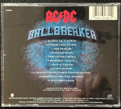 AC/DC – Ballbreaker (CD, Album, SRC, 1995, EastWest Records America 61780-2)