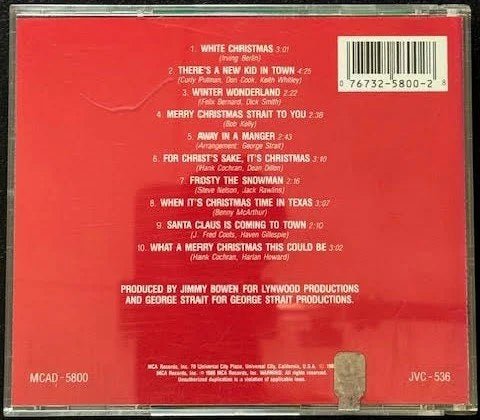 George Strait – Merry Christmas Strait To You (CD, 1986, MCA Records MCAD-5800) - Maple City Music