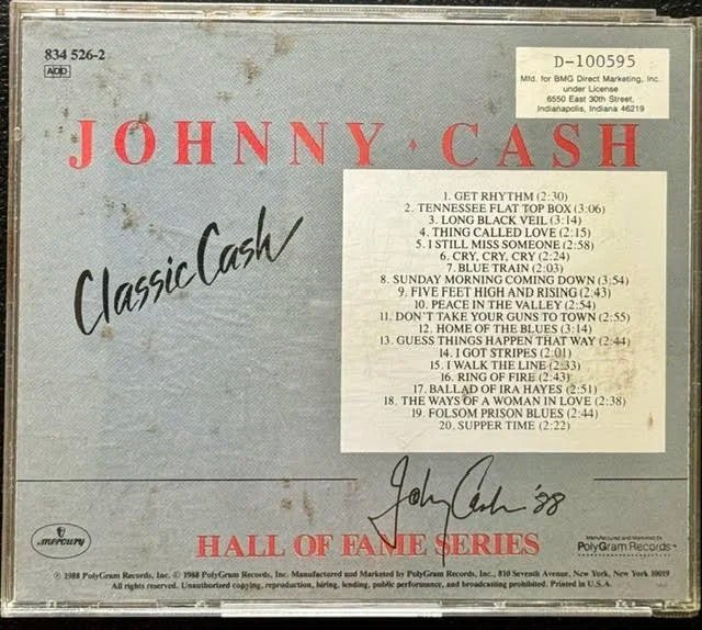 Johnny Cash – Classic Cash: Hall Of Fame Series (CD, 1988, PolyGram Records D-100595) - Maple City Music
