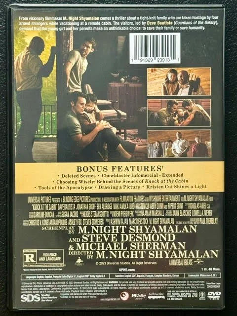 Knock at the Cabin – Collector’s Edition (DVD, 2023, Universal Pictures)