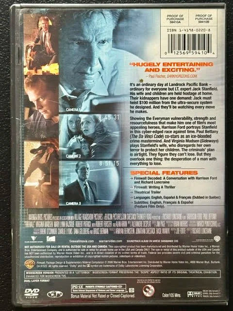Firewall (DVD, Widescreen Edition, 2006, Warner Bros. Home Entertainment)