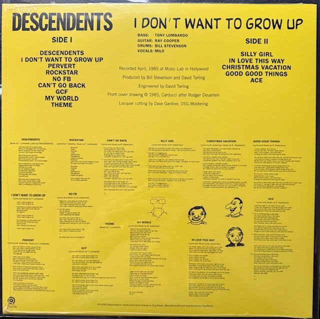 Descendents – I Don't Want To Grow Up (LP, 2025, ORG Music ORGM-2331) - Maple City Music