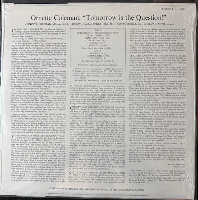 Ornette Coleman – Tomorrow Is The Question! (New) - Maple City Music
