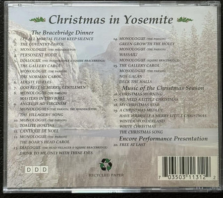 Christmas In Yosemite: The Bracebridge Dinner & Music Of The Christmas Season (CD, Yosemite Association 11312) - Maple City Music