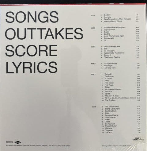 Bo Burnham – Inside: Deluxe (3xLP Box Set, Deluxe Edition, Limited Edition, 2022, Imperial IMP697)