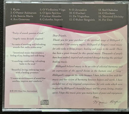 Mimi Dye – Spiritual Songs Of Hildegard (CD, 1993, Mimi Dye International) - Maple City Music