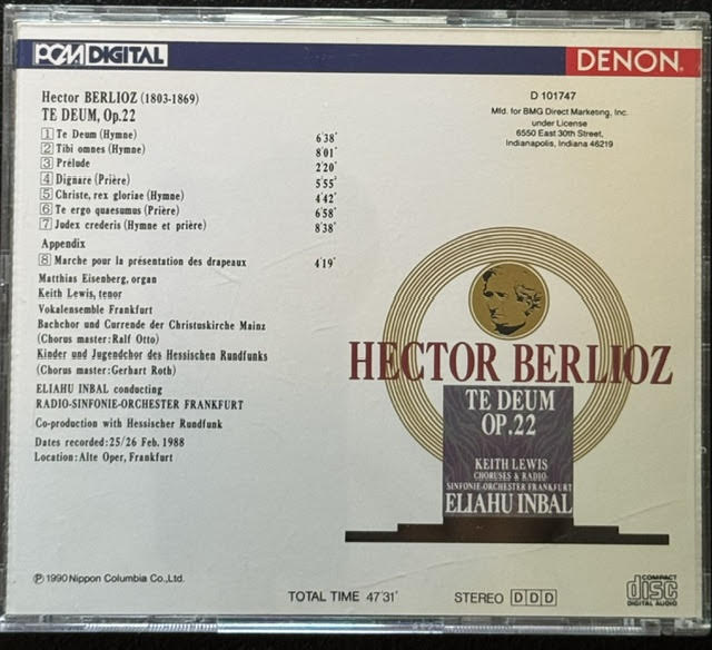 Hector Berlioz – Te Deum, Op. 22 (CD, 1990, Denon CO-76142) - Maple City Music